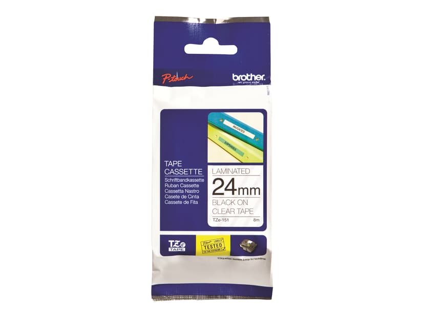 Brother Tape TZE-151 24mm Svart/Transparent