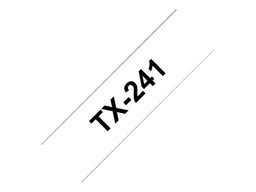 Brother Tape TX-241, 18mm Svart/Vit