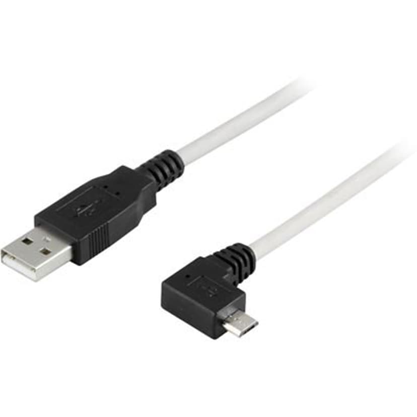 Deltaco USB-kabel 2m 4-pins USB type A Hann 5-pins Micro-USB type B Hann