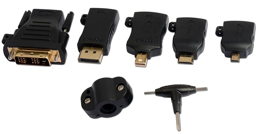 Prokord HDMI-adapterring DisplayPort, DisplayPort Mini, DVI-D, HDMI Micro, HDMI Mini Han HDMI Hun Sort