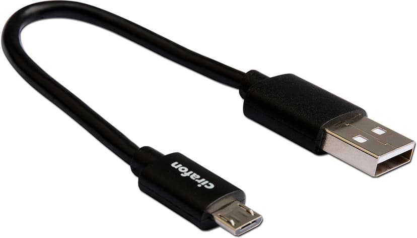 Cirafon Tunn Synk/Laddkabel Micro USB 0.15m Svart