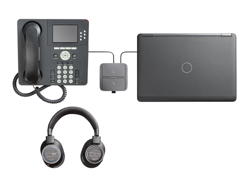 Poly Voyager 8200 UC Headset USB-C via Bluetooth-adapter Microsoft-teams Stereo Svart
