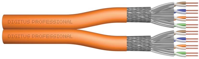 Digitus Bulkkabel 100 m Orange CAT 7 Pairs in metal foil = PiMF (ledningspar i afskærmende folie) Orange 100m