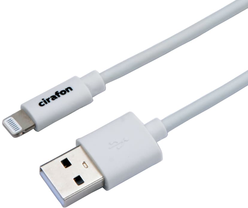 Cirafon Cirafon AM To Lightning Cable 0.15m - White - New Mfi 0.15m Hvit