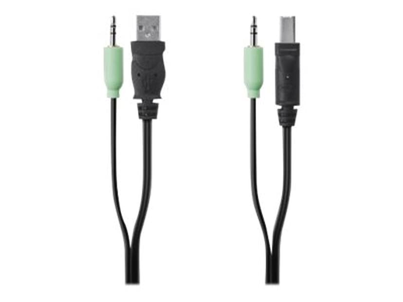Linksys Secure KVM Cable Kit 1.83m 3,5 mm-ministereojakk, 4-pins USB type A Hann 3,5 mm-ministereojakk, 4-pins USB-type B Hann