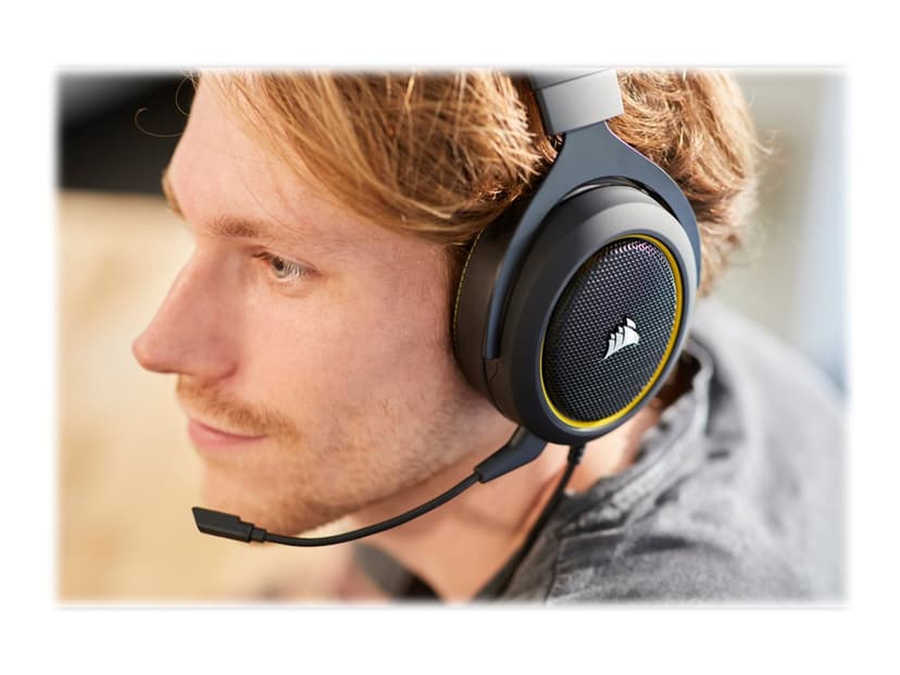 Corsair Gaming HS60 PRO SURROUND Headset 3,5 mm-stekker, USB Stereo Geel, Zwart