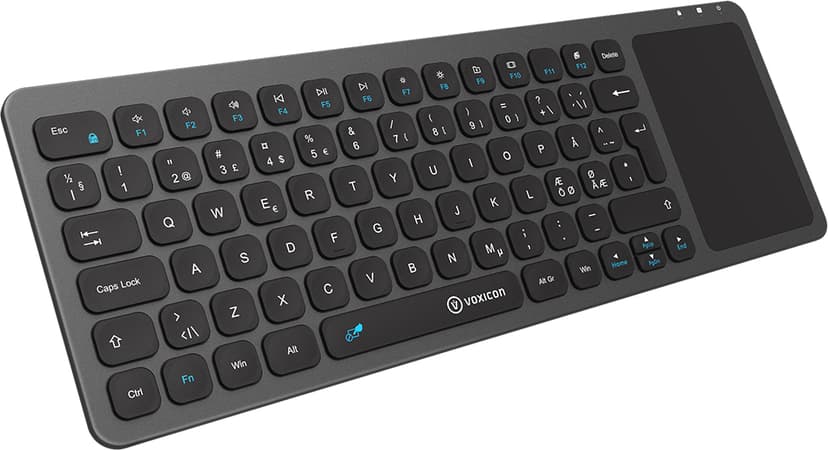 Voxicon Slim-Compact 255WL +Touch Trådløs Nordisk Svart Tastatur
