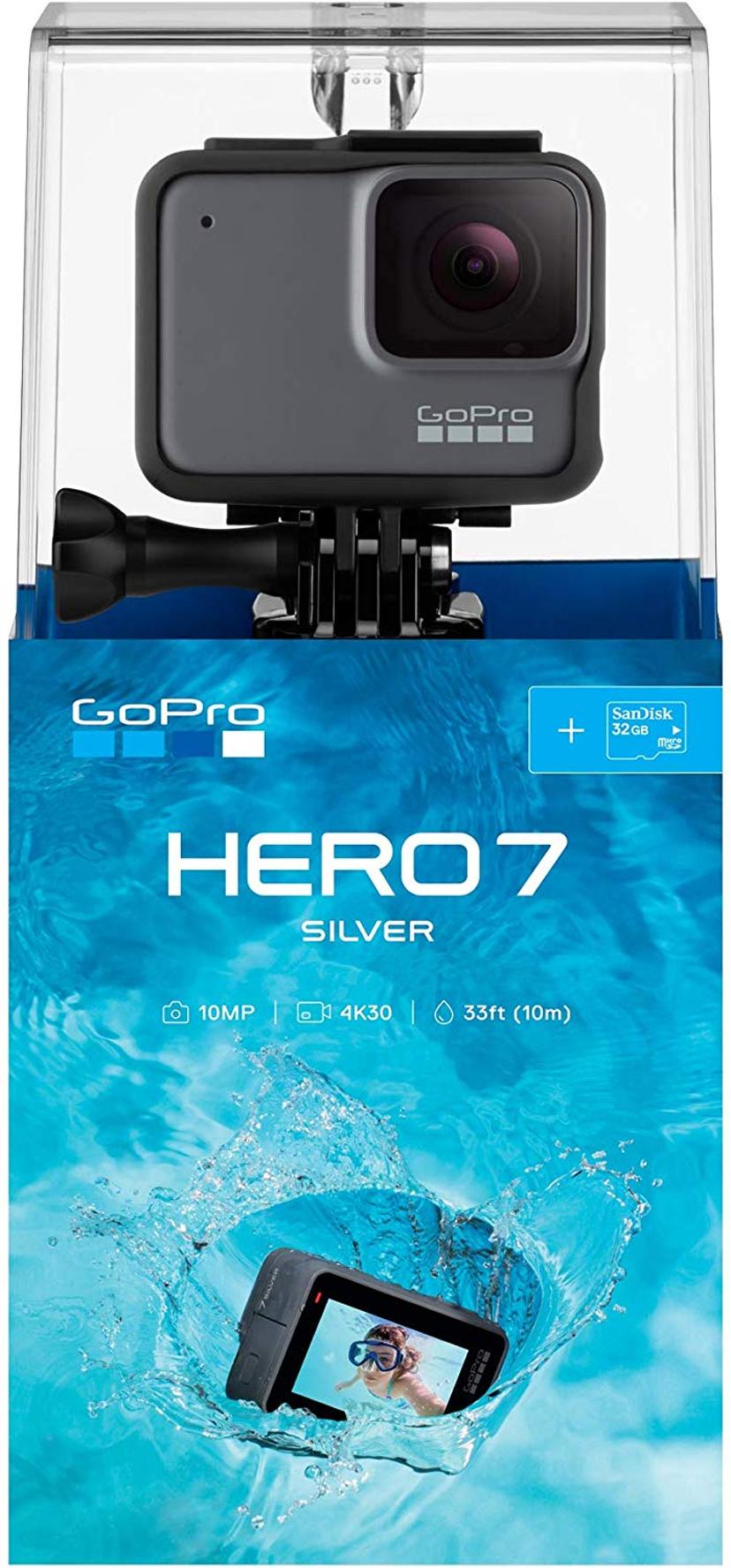 GoPro Hero7 Silver + 32 GB Micro SD Sort