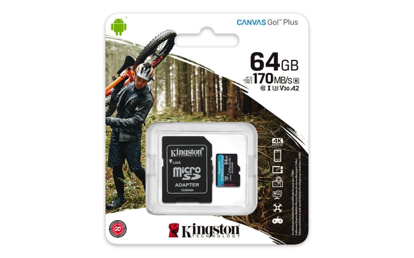 Kingston Canvas Go! Plus 64GB microSDXC UHS-I Memory Card