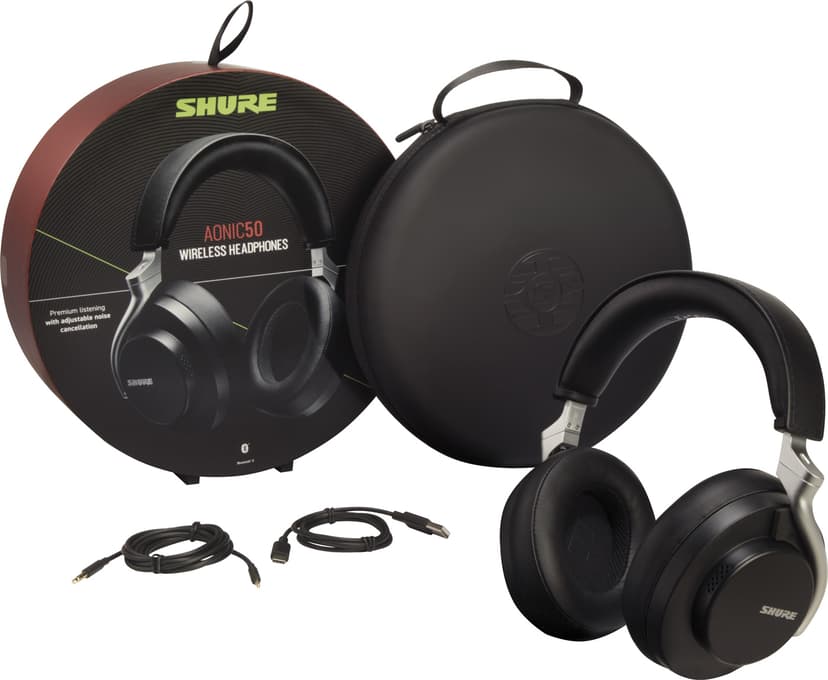 Shure Aonic 50 trådløse høretelefoner med ANC & mikrofon 3,5 mm jackstik