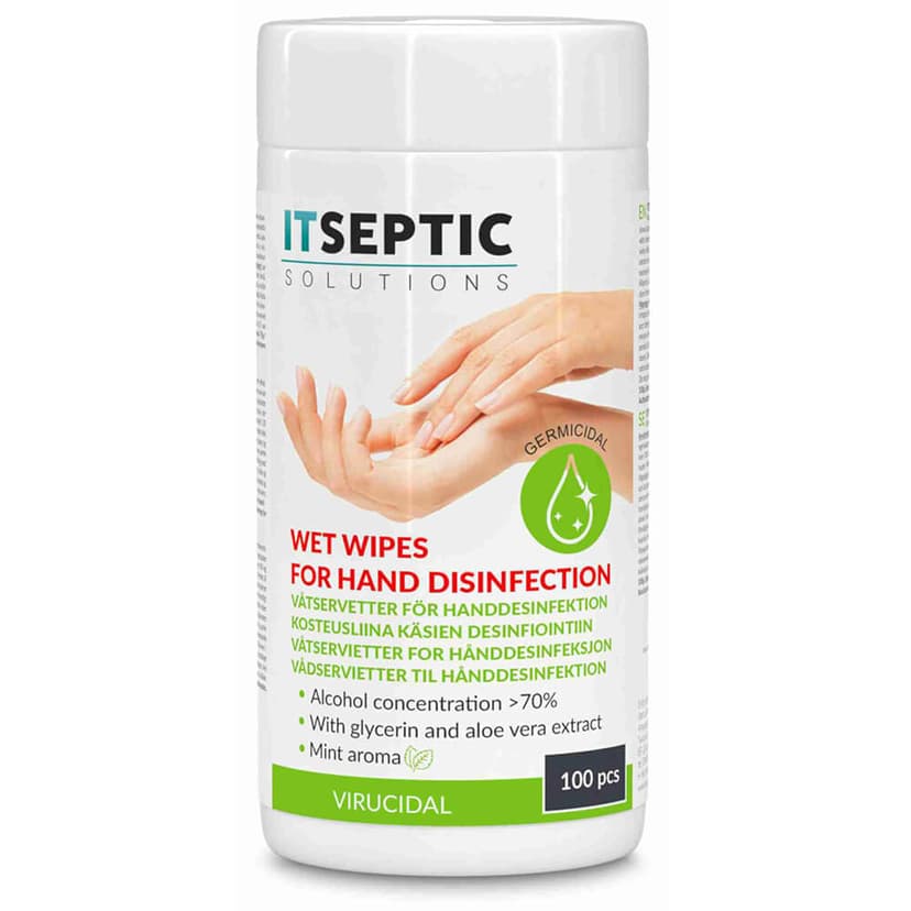 Itseptic Hand Disinfection Wet Wipe Medium >70% Alcohol 13.5x15cm 100pcs