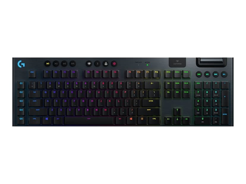 Logitech G915 LIGHTSPEED Wireless RGB Mechanical Gaming Keyboard Trådløs Tastatur Nordisk Svart