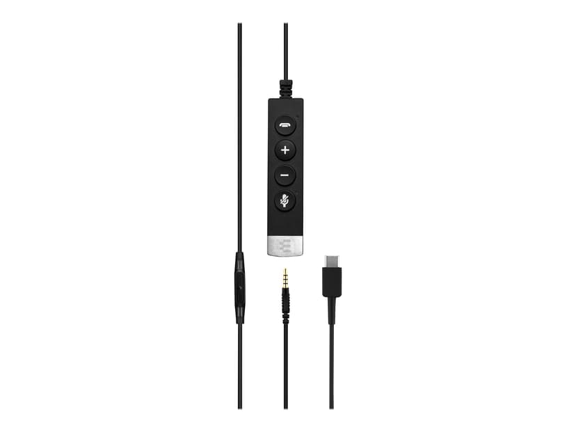 EPOS IMPACT SC665 Hodesett 3,5 mm jakk, USB-C Optimert for UC, Skype for Business Stereo Sølv, Svart