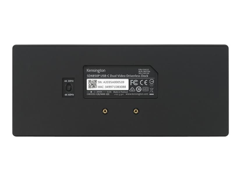 Kensington SD4850P USB-C 10Gbps Dual Video Driverless Docking Station USB-C Dockingstation