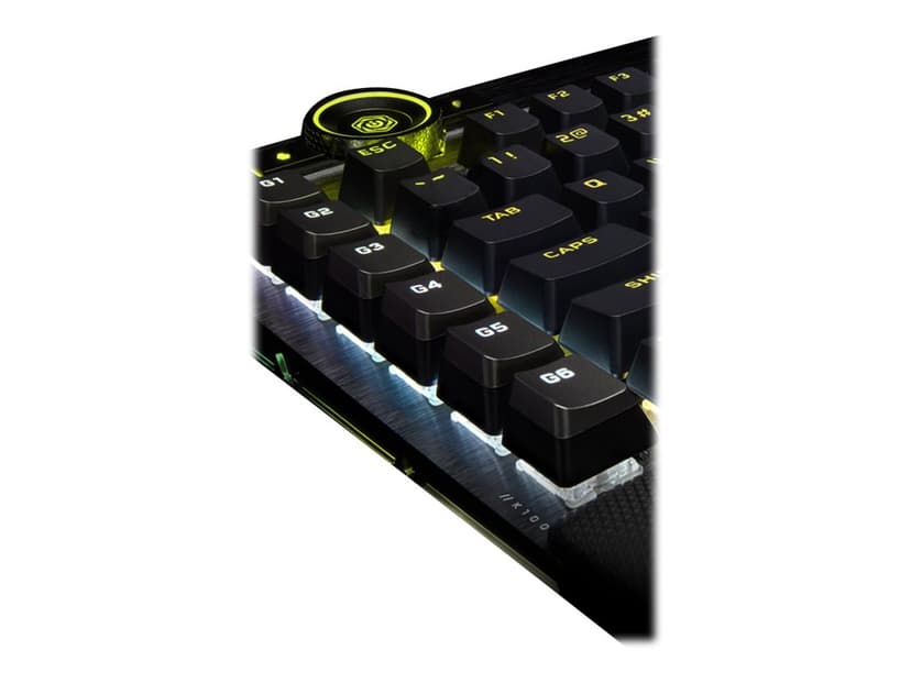 Corsair K100 RGB Mechanical Keyboard Kabelansluten Nordisk Svart Tangentbord