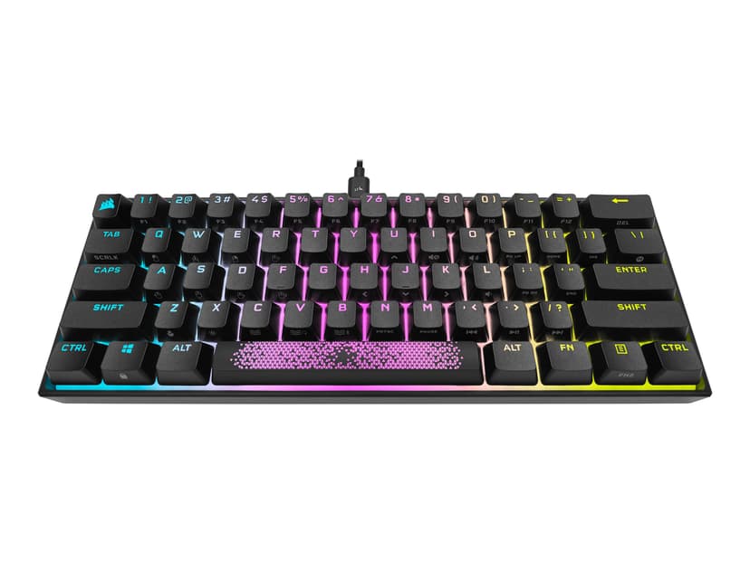 Corsair K65 RGB MINI 60% Mechanical Gaming Keyboard Kabelansluten Nordisk Svart Tangentbord