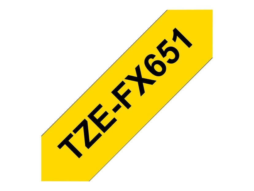 Brother Tape TZE-FX651 24mm Sort/Gul Flexible