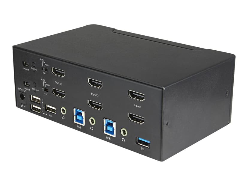 Startech .com 2 Port Dual Monitor HDMI KVM Switch, 4K 60Hz Ultra HD HDR, Desktop 4K HDMI 2.0 KVM Switch with 2 Port USB 3.0 Hub (5Gbps) & 4x USB 2.0 HID Port, Audio, Hotkey Switching, TAA