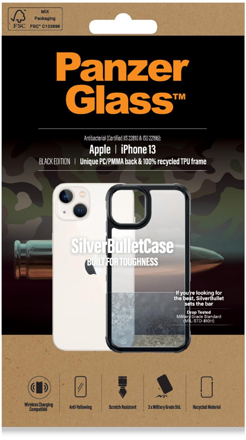 Panzerglass Silverbulllet Case iPhone 13 Svart, Transparent