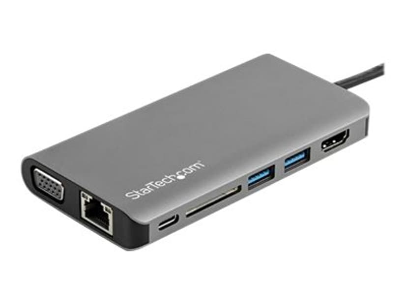 Startech .com USB C Multiport Adapter, USB-C Mini Travel Dock with 4K HDMI or 1080p VGA, 3x USB 3.0 Hub, SD, GbE, Audio, 100W PD Pass-Through, Portable Docking Station for Laptop/Tablet USB-C Mini-dockningsenhet