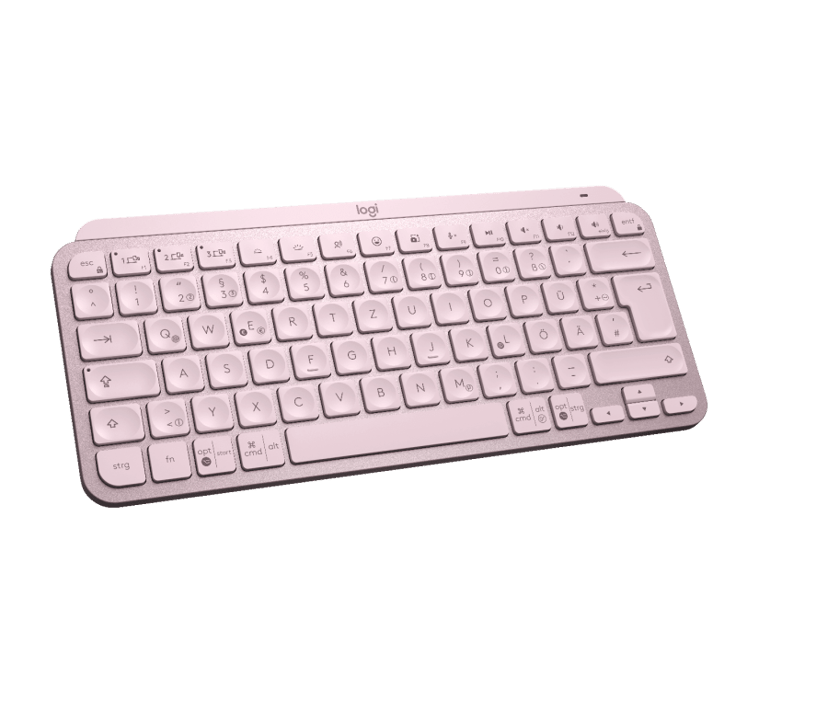 Logitech MX Keys Mini Trådløs Nordisk Rosa Tastatur