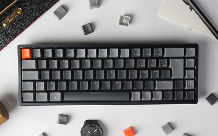 Keychron K6 RGB Aluminium Brown Kablet, Trådløs Nordisk Svart Tastatur