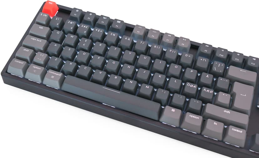 Keychron K8 RGB Aluminium Hot-Swap Red Kablet, Trådløs Nordisk Grå, Svart Tastatur