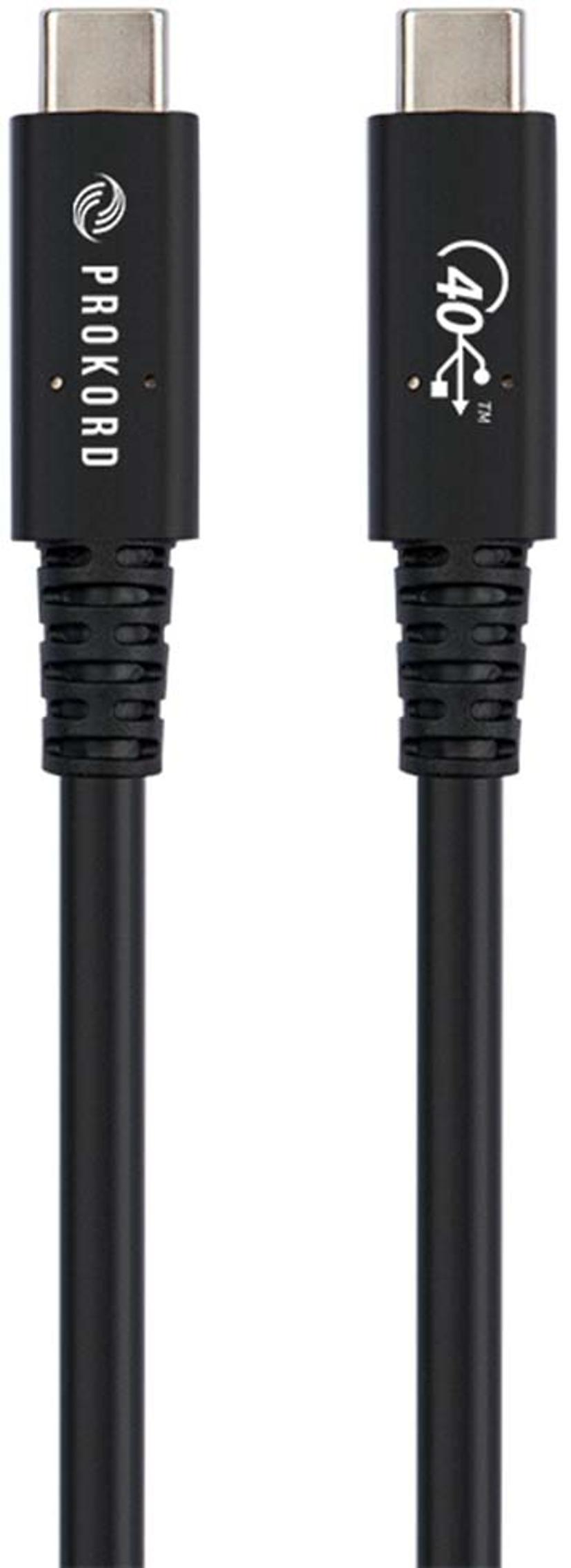 Prokord USB4 Cable 40Gbps 0.8M Black 100W 0.8m USB-C Hane USB-C Hane