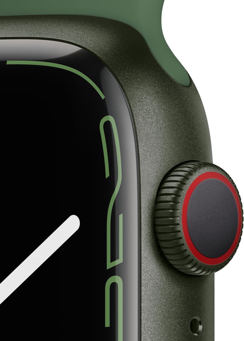 Apple Watch Series 7 GPS + Cellular, 45mm Green Aluminium Case with Clover Sport Band