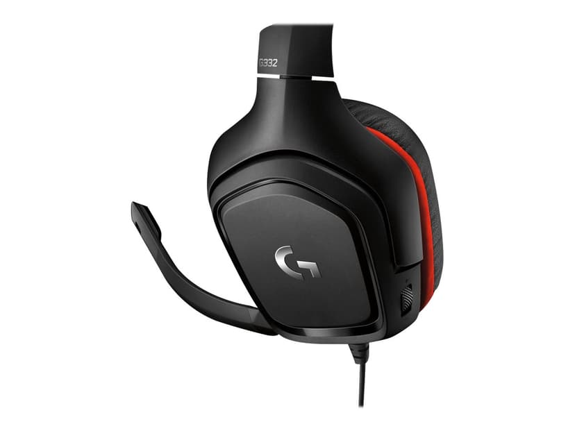 Logitech G332 Gaming-headset Rød, Sort