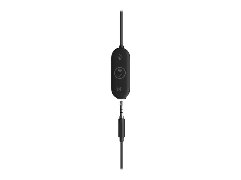 Logitech Zone Wired Earbuds Teams - Graphite - USB 3,5 mm kontakt Microsoft-teams Svart