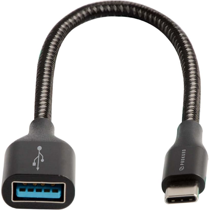 Prokord USB-C 3.1 til USB-A OTG-adapter 0,15 m – Svart 24-pins USB-C Hann 9-pins USB-type A Hunn Svart