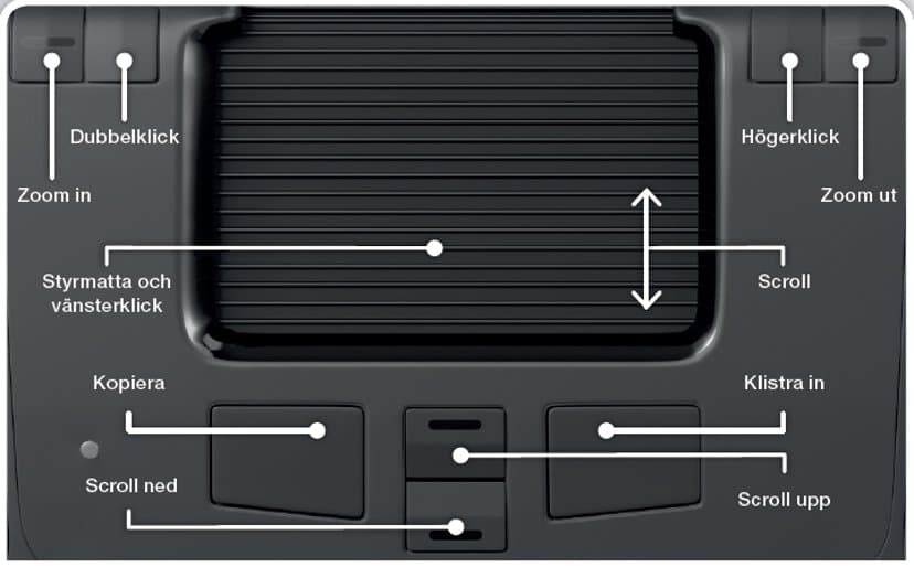 Mousetrapper Prime Bluetooth Kablet, Trådløs 2,000dpi Mousetrapper-kontrollpute Svart
