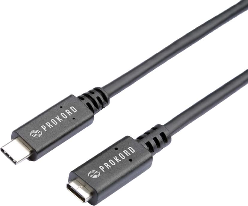 Prokord Usb-c 3.1 Extension 2.0M 5Gps 3Amp 60W Black 2m USB-C Hann USB-C Hunn