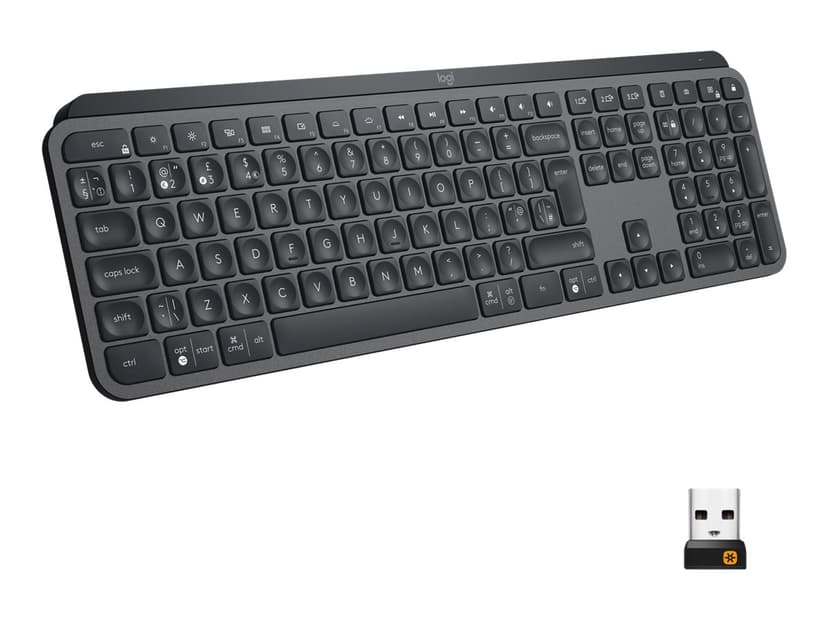 Logitech MX Keys Trådløs Nordisk Sort Tastatur