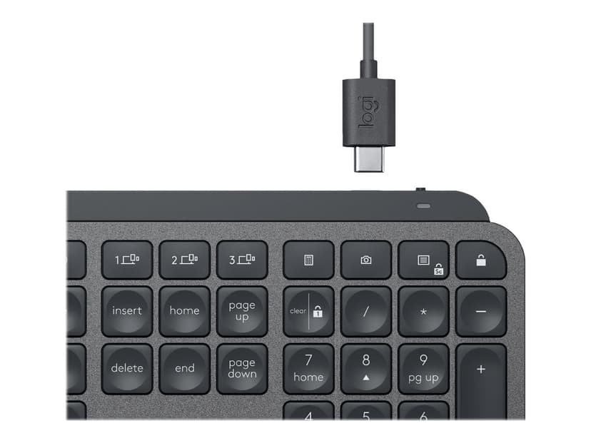 Logitech MX Keys Trådløs Nordisk Svart Tastatur