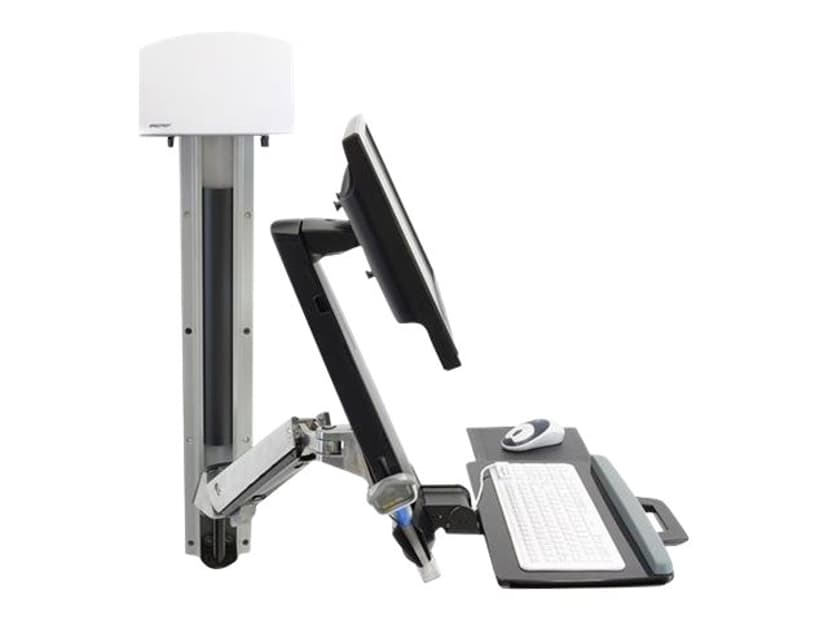 Ergotron StyleView Sit-Stand Combo System With Medium Silver CPU Holder