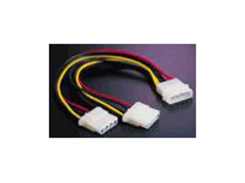Deltaco Y-CABLE POWER FOR 2 PCS 5.25" UNITS 0.2M 4-PIN intern strøm Hun 4-PIN intern strøm Han