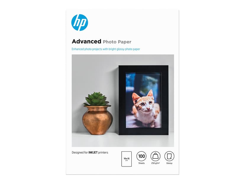 HP Papir Photo Advanced Glossy 10X15cm 100-Ark 250g