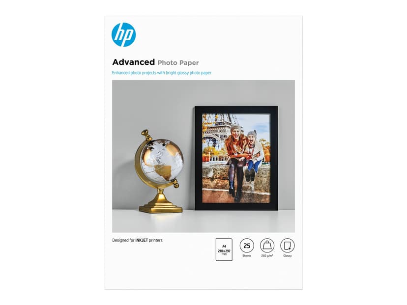 HP Papir Photo Advanced Glossy A4 25-Ark 250g
