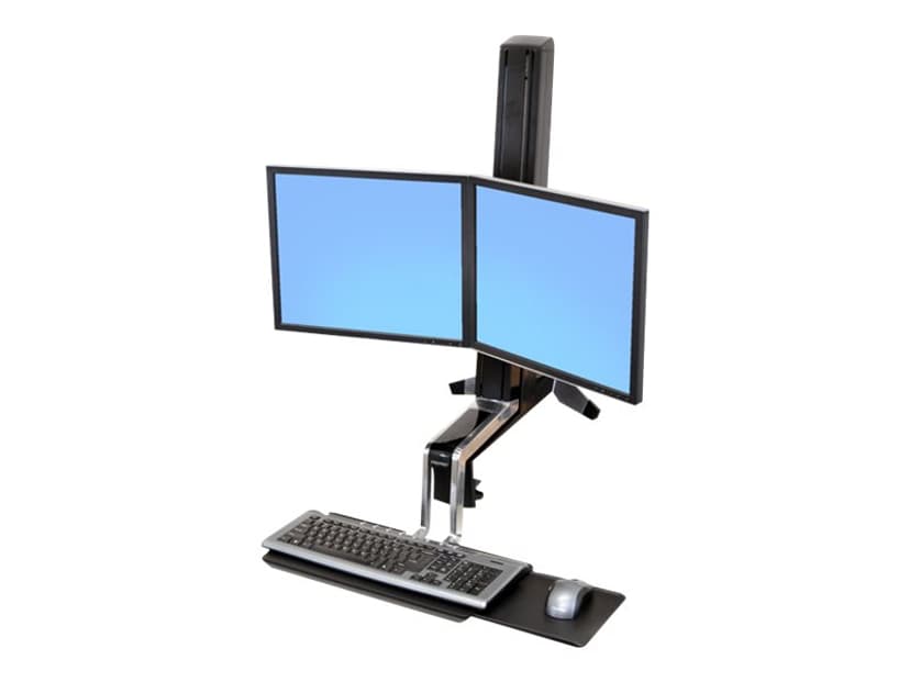Ergotron WorkFitS Dual Monitor Standing Desk Workstation Dustin.nl