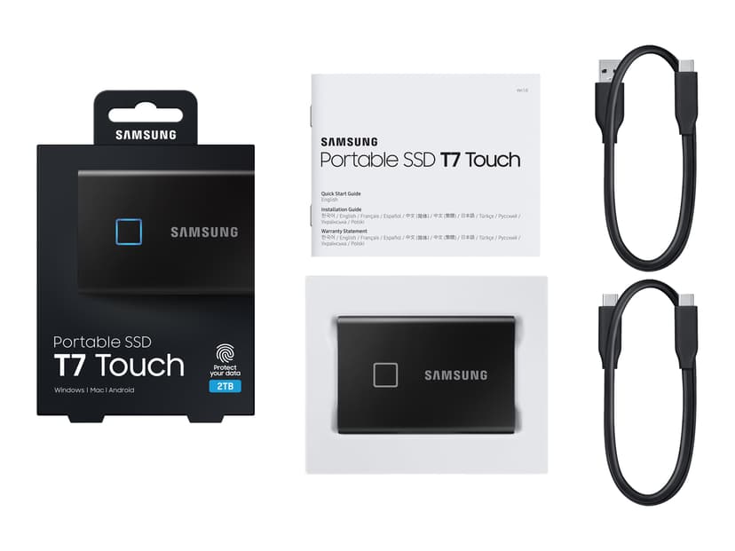 Samsung Portable SSD T7 Touch 2TB Sort