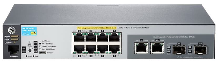 Aruba 2530 8xGbit, SFP PoE+ 67W Web-mgd Switch