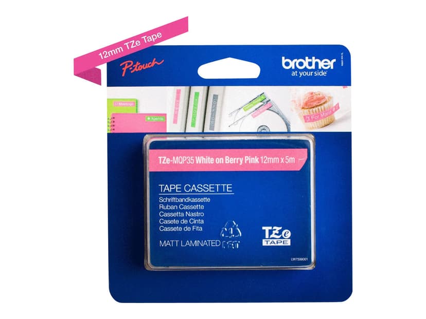 Brother Tape TZe-MQP35 12mm White/Pink