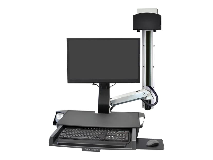Ergotron Styleview® Sit-Stand Combo System With Worksurface (Polished Aluminum)