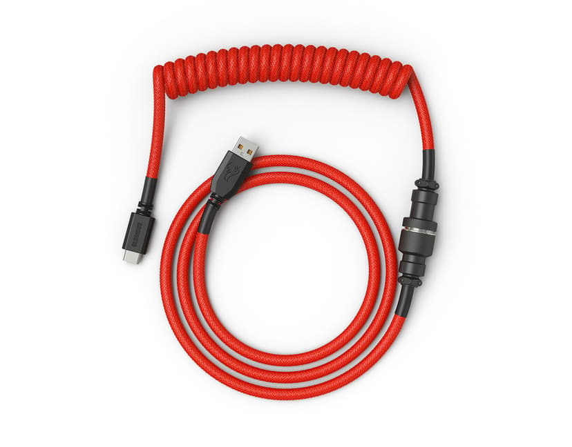 Glorious Coil Cable - Crimson Red 1.37m 24-stifts USB-C Hane 4-stifts USB typ A Hane
