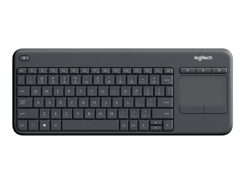 Logitech Touch K400 Plus Trådlös Nordisk Svart Tangentbord