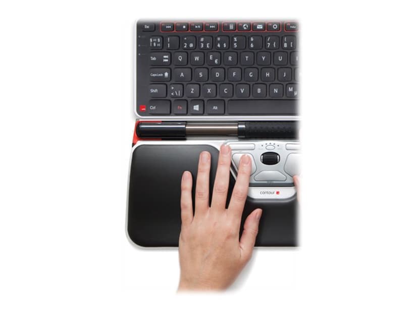 Contour Design RollerMouse Red Plus Wireless + Balance keyboard Wireless Nordisk Musesett med tastatur og rullestav