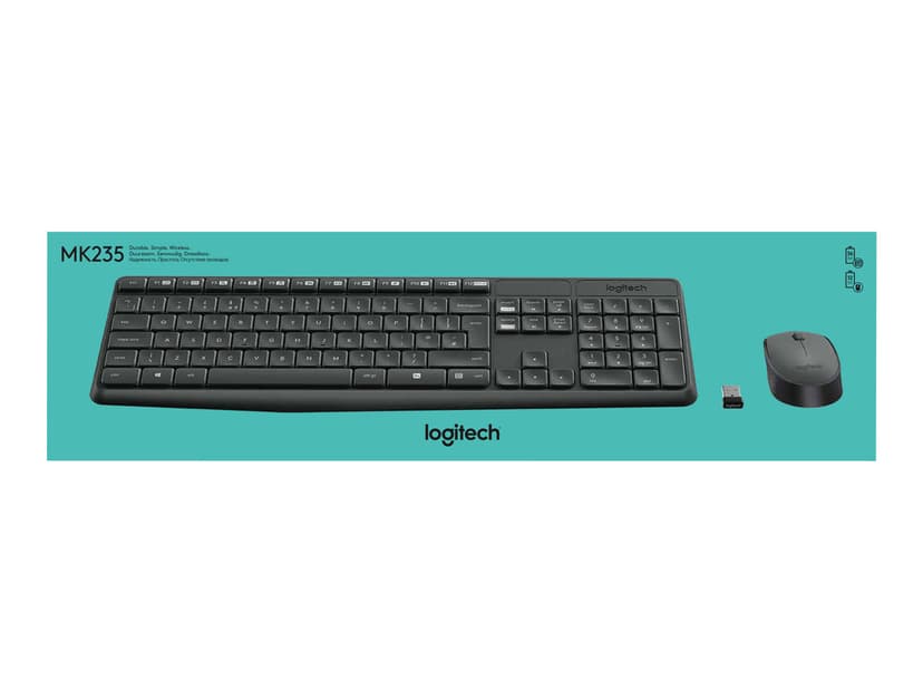 Logitech MK235 Tysk Tastatur- og mussett