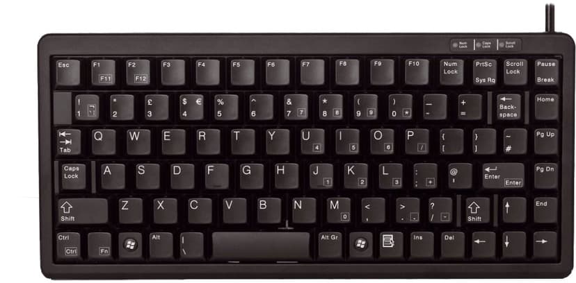 Cherry Compact-Keyboard G84-4100 Langallinen Yhdysvaltain Näppäimistö Musta